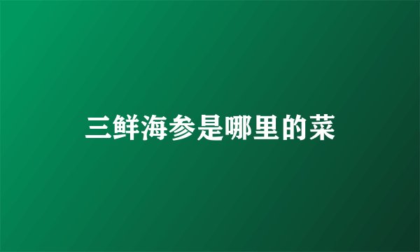 三鲜海参是哪里的菜