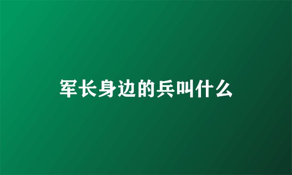 军长身边的兵叫什么