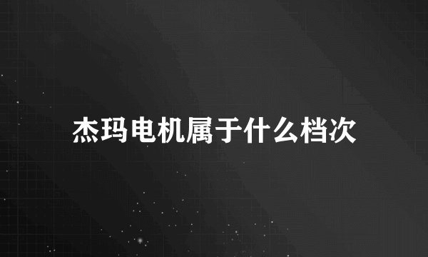 杰玛电机属于什么档次