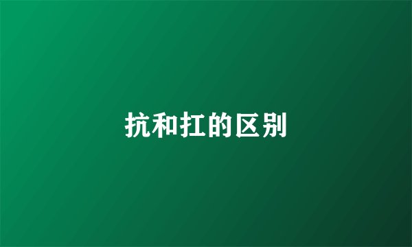 抗和扛的区别