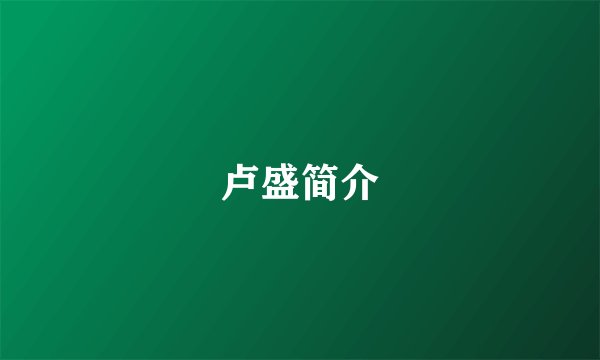 卢盛简介