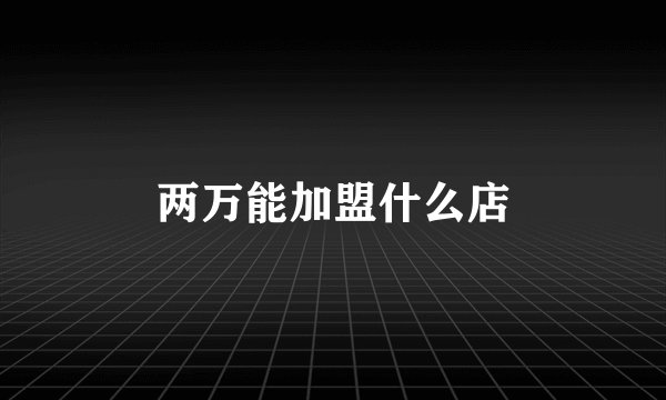 两万能加盟什么店