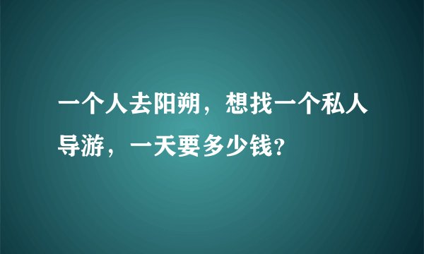 一个人去阳朔，想找一个私人导游，一天要多少钱？