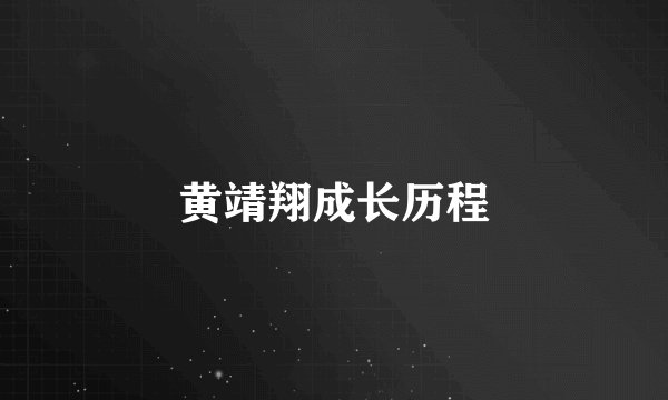 黄靖翔成长历程