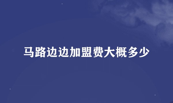 马路边边加盟费大概多少