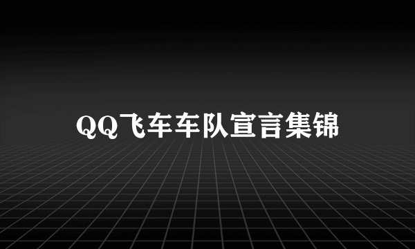 QQ飞车车队宣言集锦