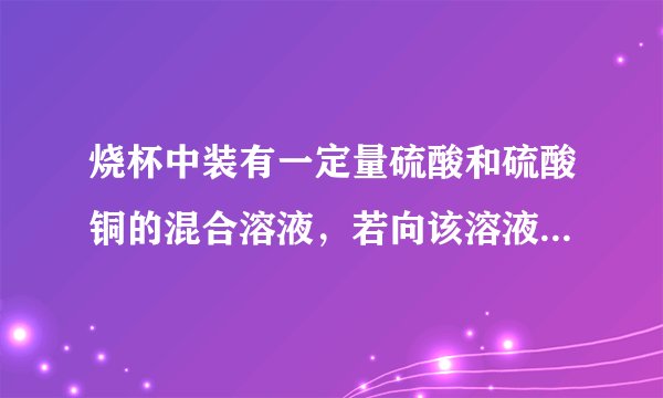 烧杯中装有一定量硫酸和硫酸铜的混合溶液，若向该溶液中加入足量的BaCl2溶液，产生46.6克沉淀；若向该溶