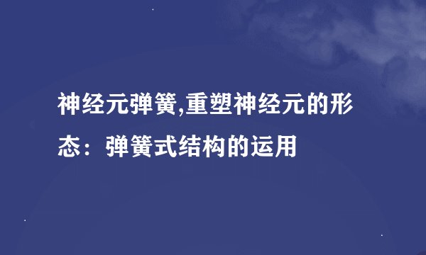神经元弹簧,重塑神经元的形态：弹簧式结构的运用