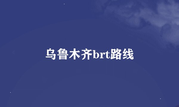 乌鲁木齐brt路线