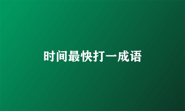 时间最快打一成语