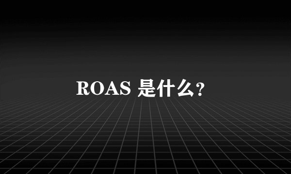 ROAS 是什么？