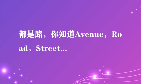 都是路，你知道Avenue，Road，Street，Way的区别吗？