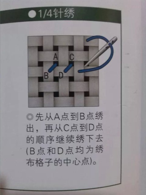 十字绣天姿国色四分之一针绣怎么秀