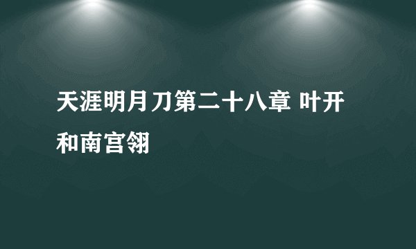 天涯明月刀第二十八章 叶开和南宫翎