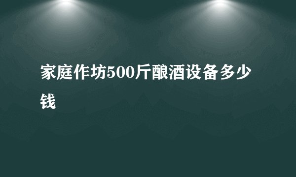 家庭作坊500斤酿酒设备多少钱