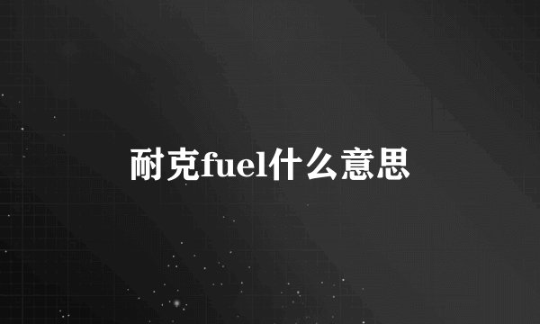 耐克fuel什么意思
