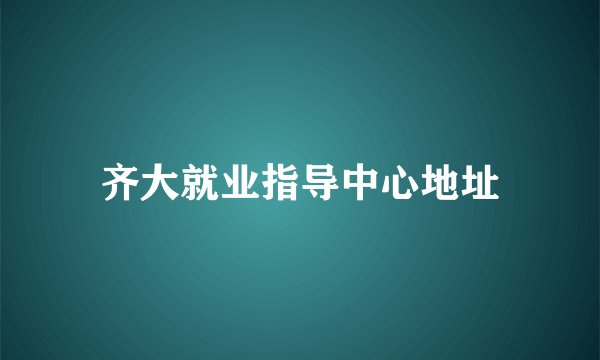 齐大就业指导中心地址