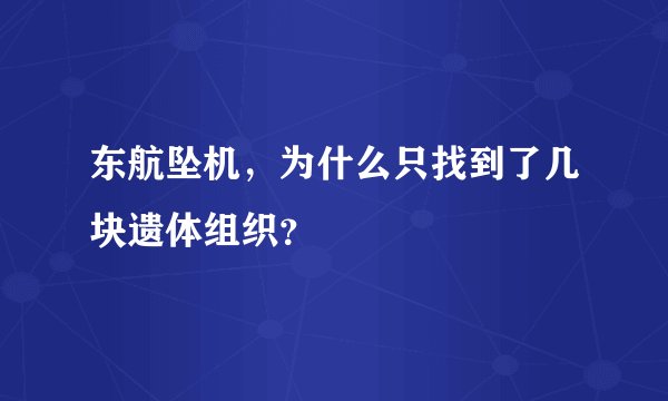 东航坠机，为什么只找到了几块遗体组织？
