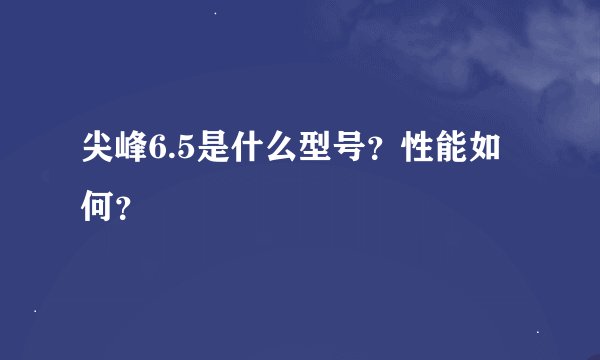 尖峰6.5是什么型号？性能如何？