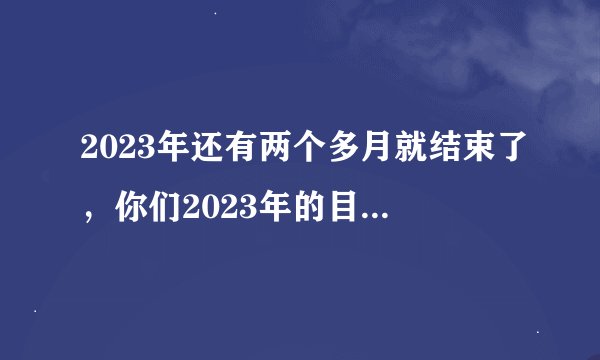 2023年还有两个多月就结束了，你们2023年的目标或者愿望实现了吗？