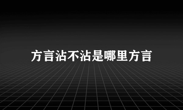 方言沾不沾是哪里方言