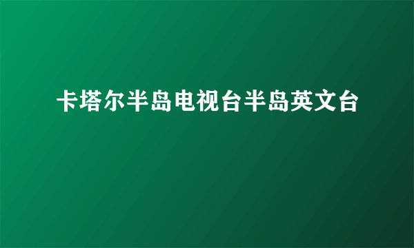 卡塔尔半岛电视台半岛英文台