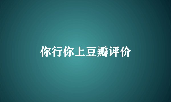 你行你上豆瓣评价