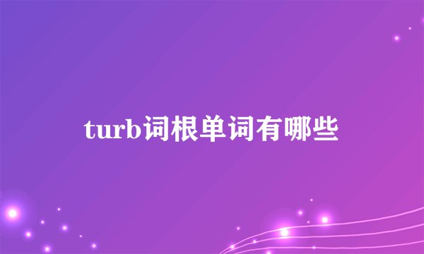 turb词根单词有哪些