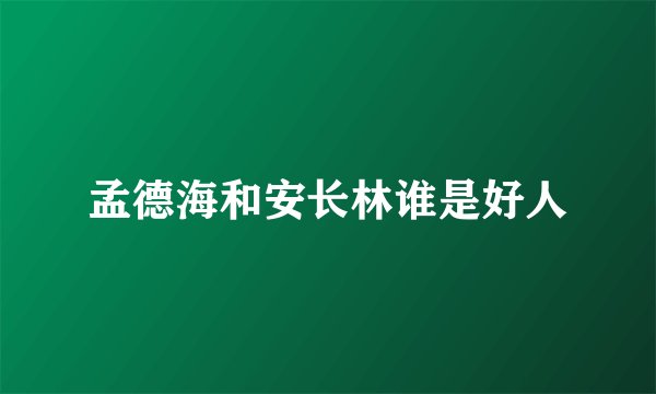 孟德海和安长林谁是好人