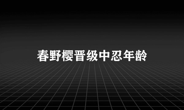 春野樱晋级中忍年龄