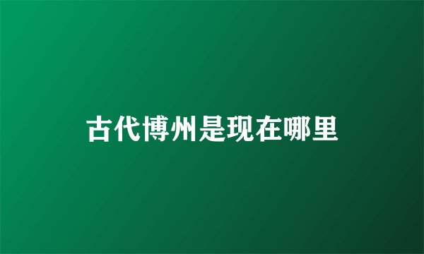 古代博州是现在哪里