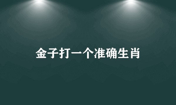 金子打一个准确生肖