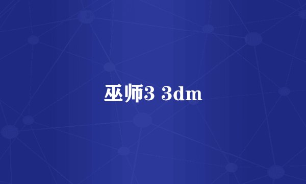 巫师3 3dm