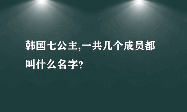 韩国七公主,一共几个成员都叫什么名字？