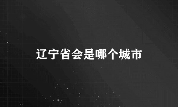 辽宁省会是哪个城市