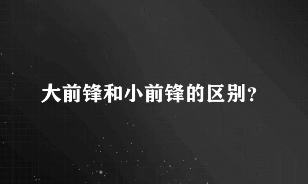大前锋和小前锋的区别？