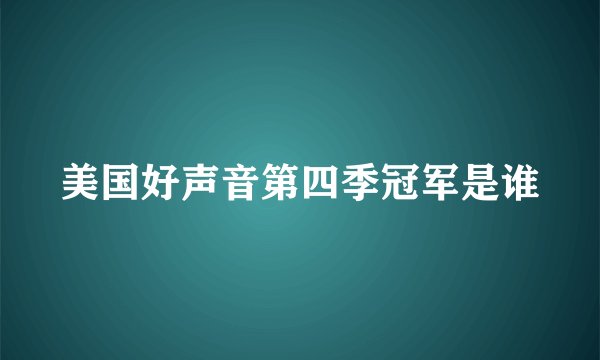 美国好声音第四季冠军是谁