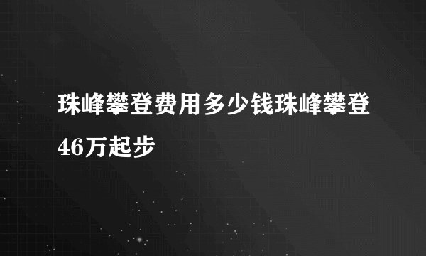 珠峰攀登费用多少钱珠峰攀登46万起步