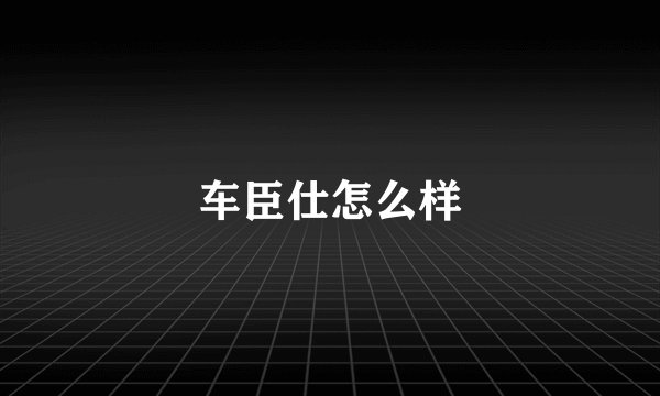 车臣仕怎么样