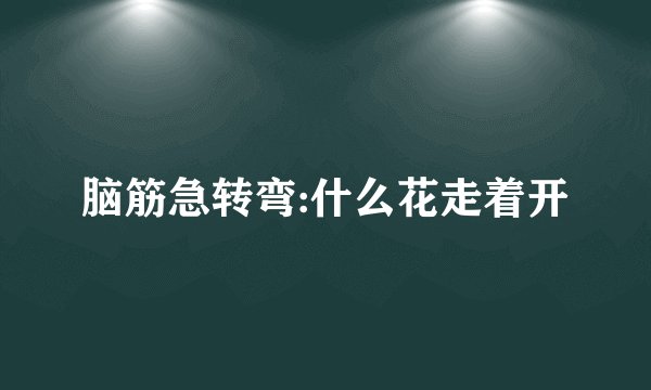 脑筋急转弯:什么花走着开
