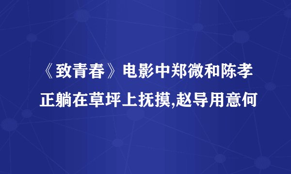 《致青春》电影中郑微和陈孝正躺在草坪上抚摸,赵导用意何