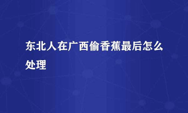 东北人在广西偷香蕉最后怎么处理