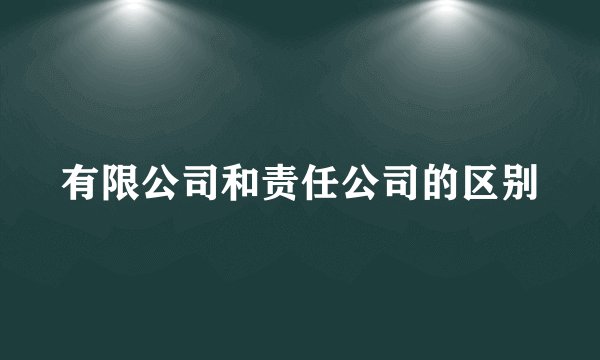 有限公司和责任公司的区别