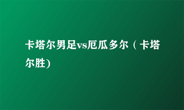 卡塔尔男足vs厄瓜多尔（卡塔尔胜)