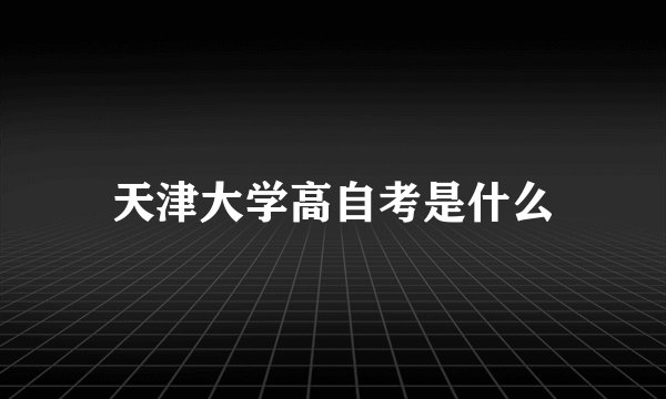 天津大学高自考是什么