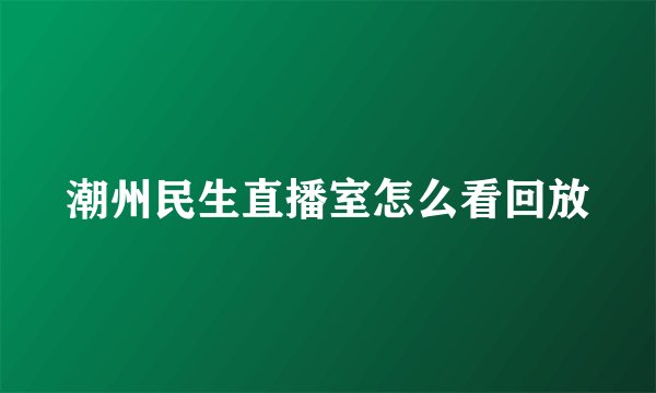 潮州民生直播室怎么看回放