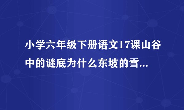 小学六年级下册语文17课山谷中的谜底为什么东坡的雪比西坡的雪大