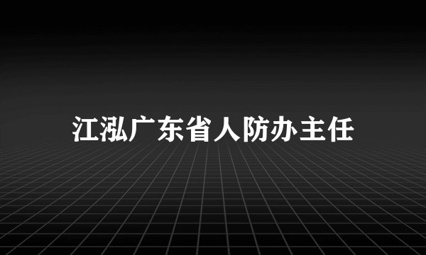 江泓广东省人防办主任