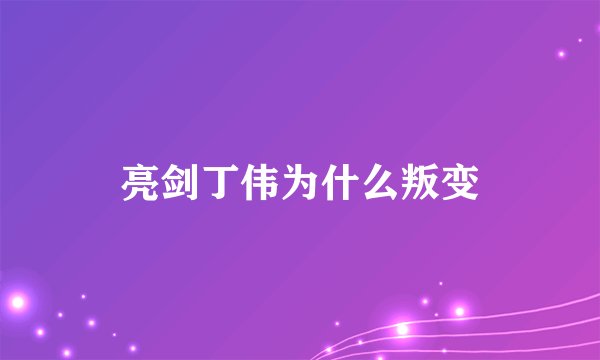 亮剑丁伟为什么叛变