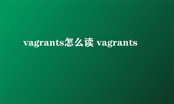 vagrants怎么读 vagrants